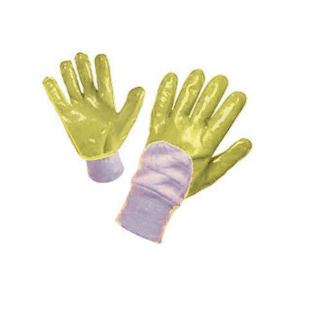 Ръкавици бяло трико / жълт нитрил 60g TS | rodopstroy97.com