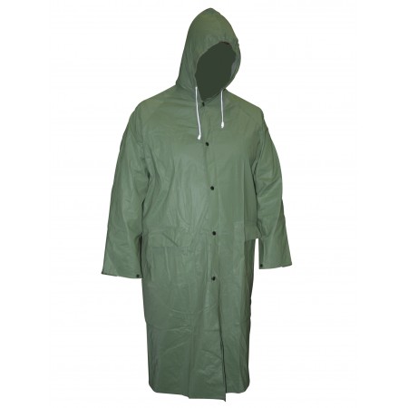 Дъждобран с качулка, ПВХ, зелен, 0.15mm XL TS | rodopstroy97.com